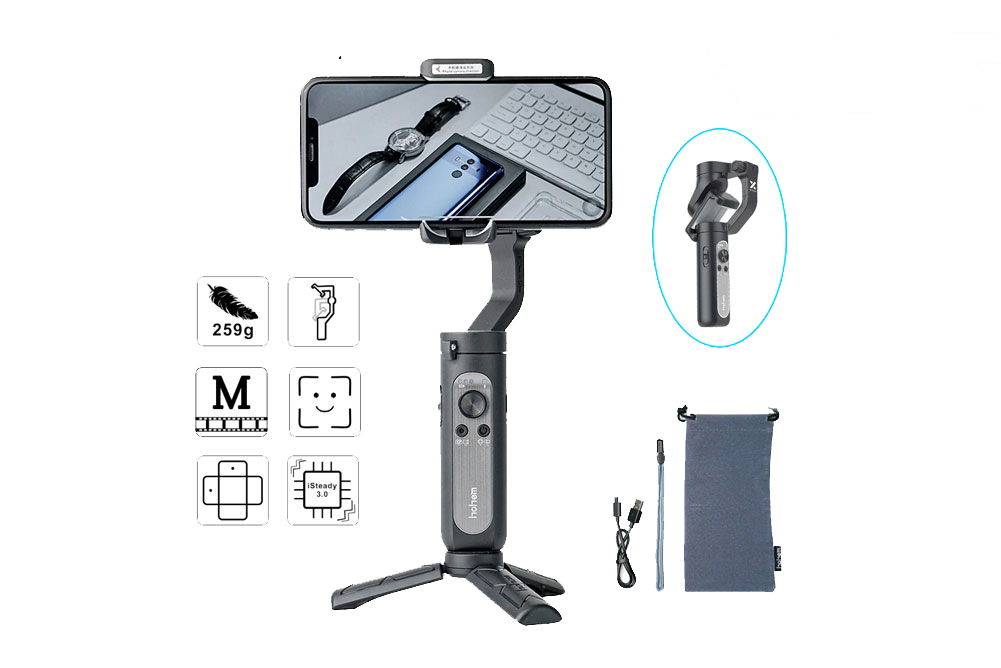 Tay cầm chống rung Gimbal Hohem iSteady X - tay cầm chống rung 3 trục cho điện thoại nhẹ nhất thế giới - Hàng chính hãng