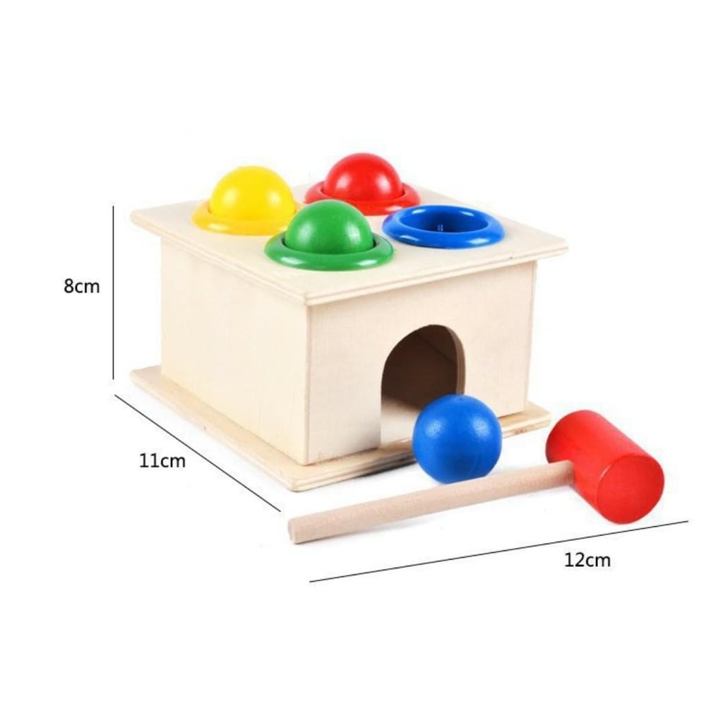 Đồ chơi hộp gỗ đập 4 bóng vui nhộn cho bé