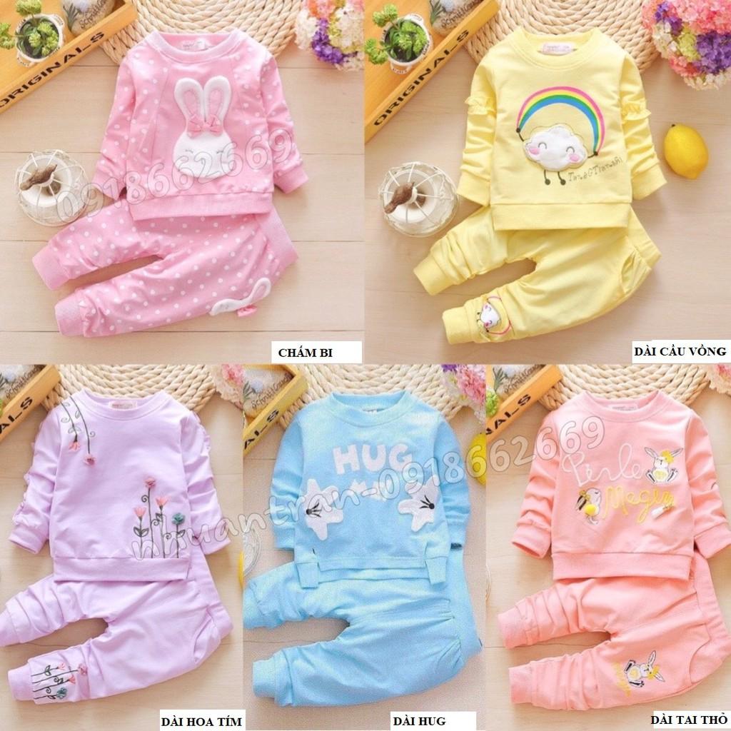 Bộ dài bé gái vải da cá loại 1 size 7-21kg