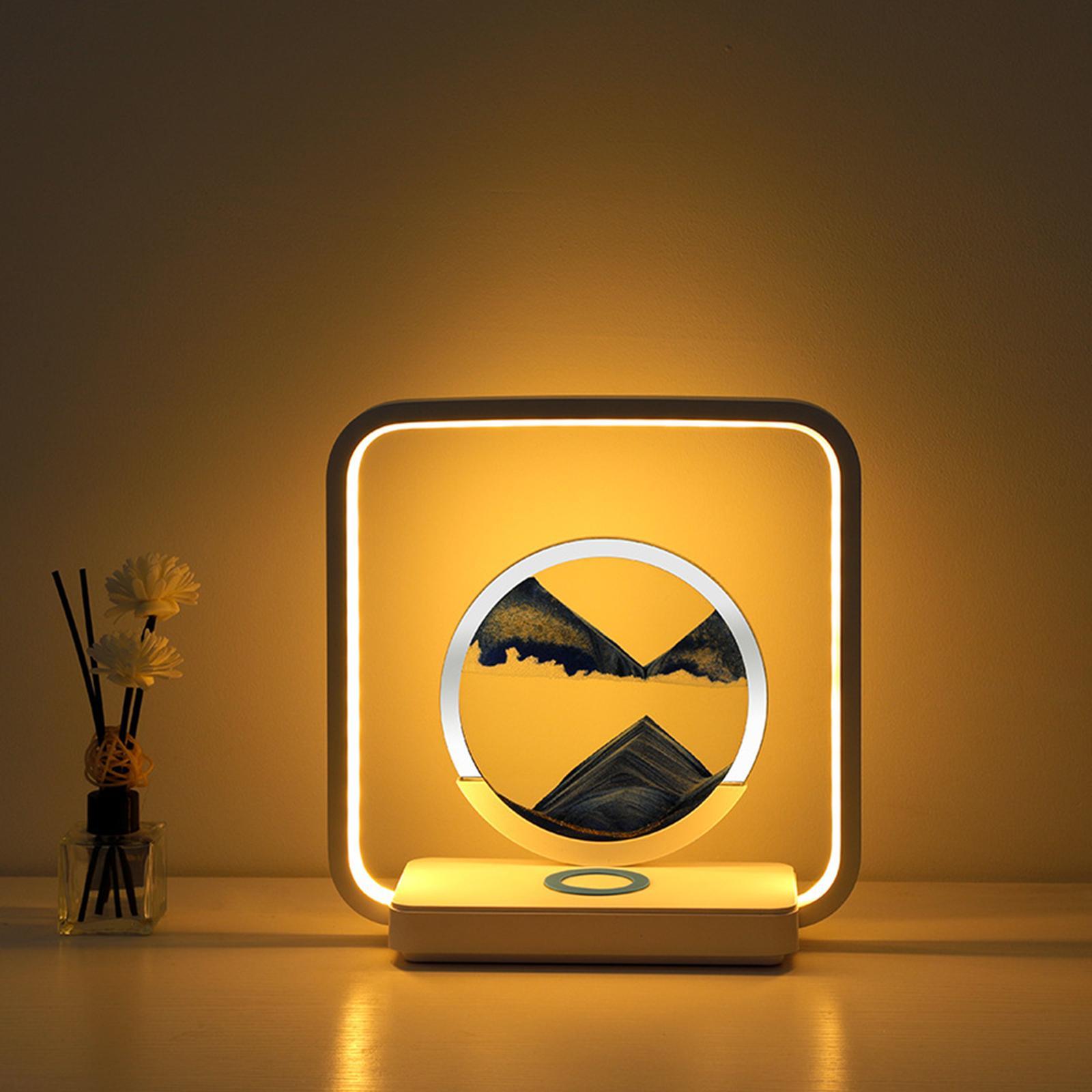 Moving Sand Night Light Decorative USB Landscape Artwork Table Lamp Ornament