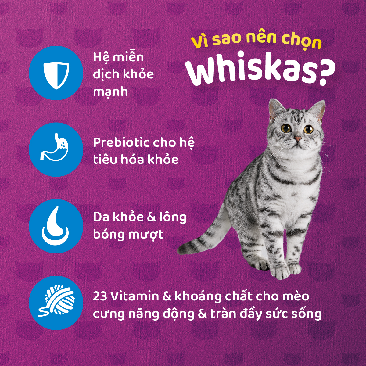 Thức ăn mèo whiskas vị cá biển túi 3kg