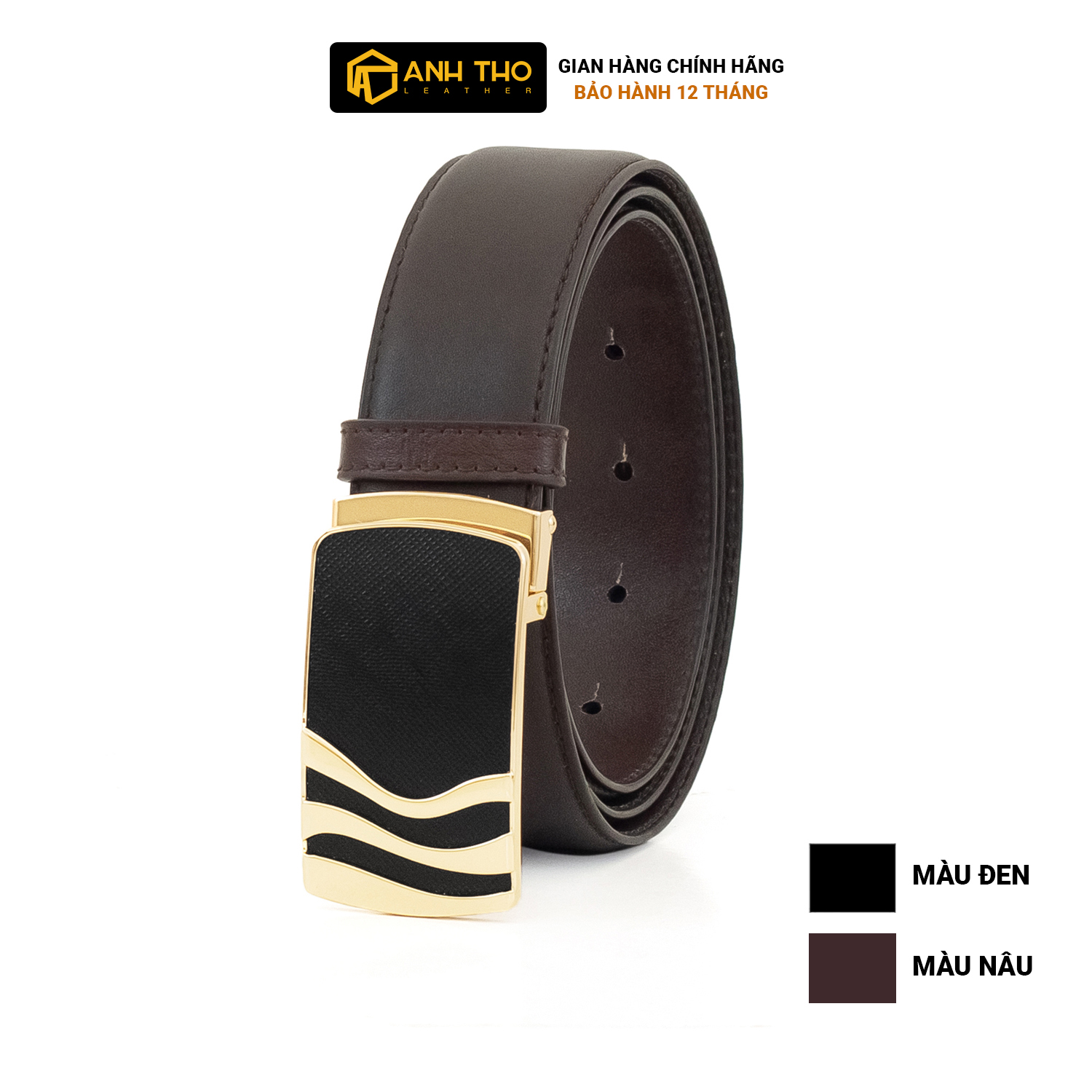 Thắt lưng khóa gài EMO | MNB35-07V | Anh Tho Leather