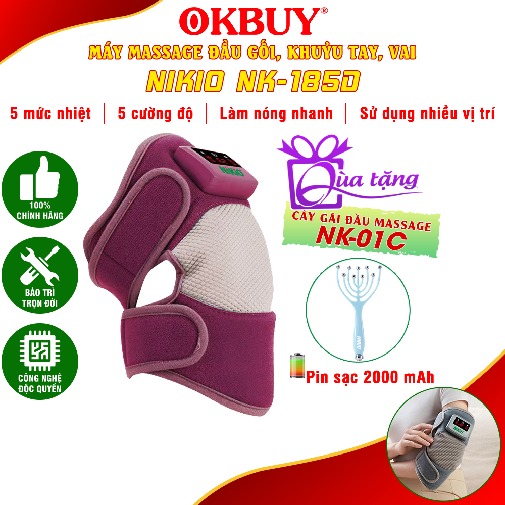 Máy massage đầu gối, vai, khớp gối Nikio NK-185D - Công nghệ rung nóng, giảm đau khớp gối