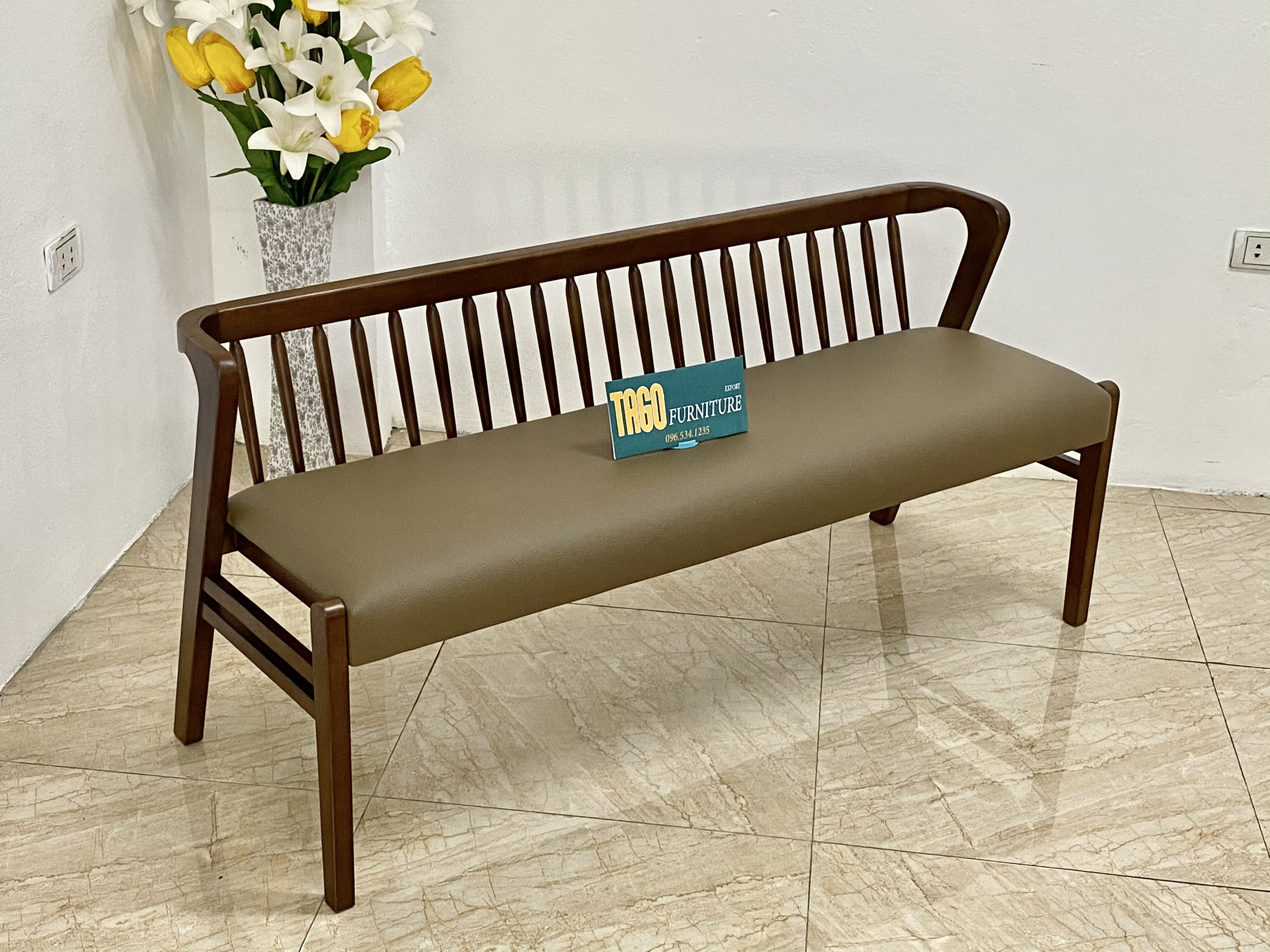 GHẾ BENCH MÙA THU WALNUT 1m4