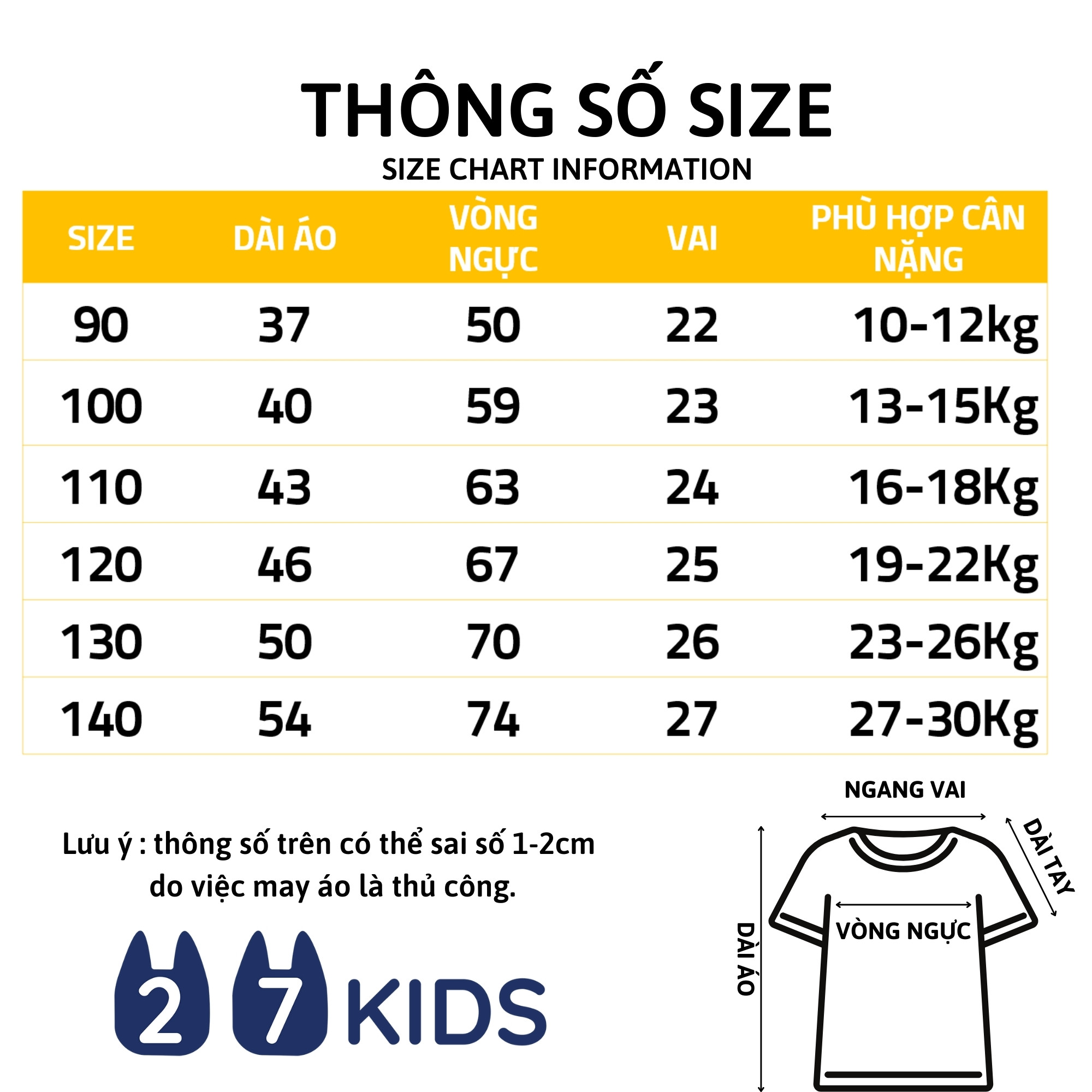 Áo thun bé gái ngắn tay 27Kids 27Home áo cộc nữ 100% Cotton cho trẻ từ 2-10 tuổi GSTS10