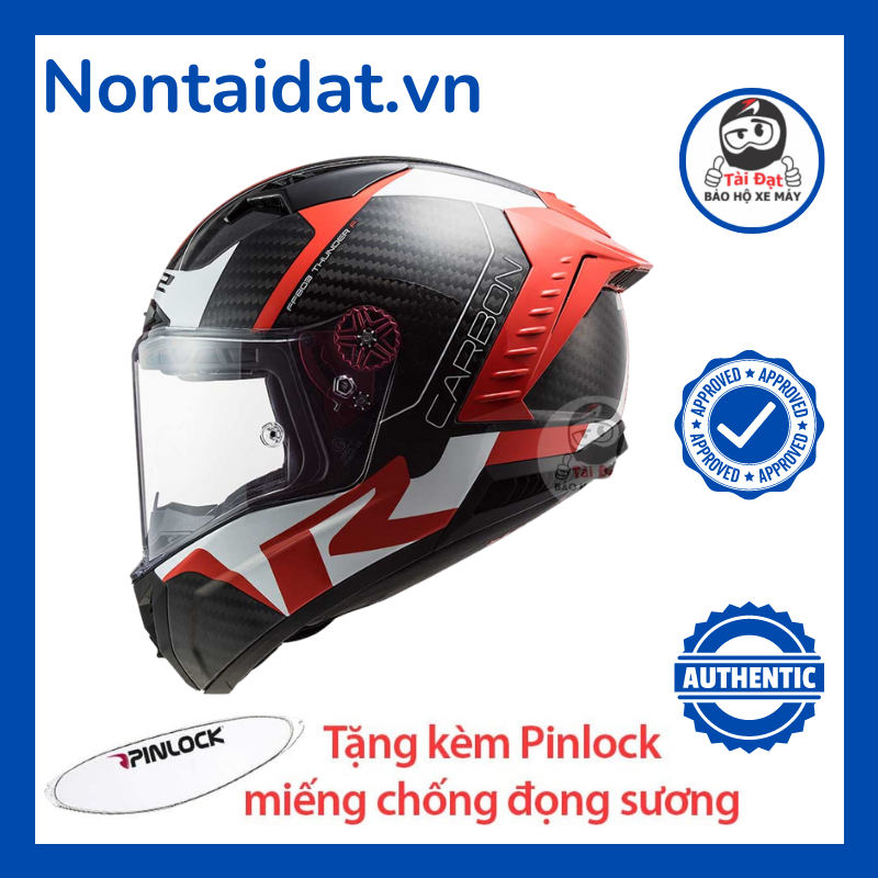 Nón bảo hiểm fullface sợi carbon siêu cao cấp LS2 FF805 hoạ tiết Racing