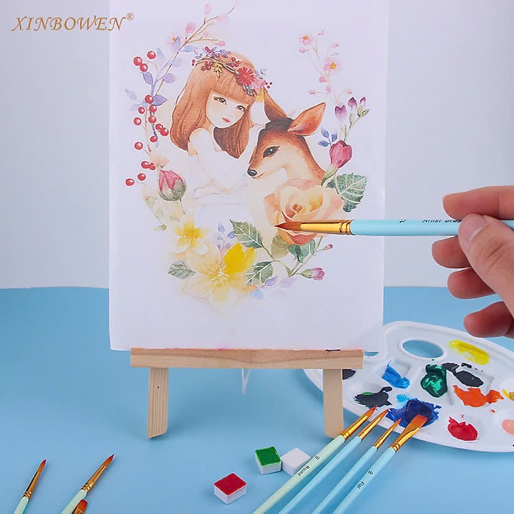 Bộ 12 Cây Cọ Vẽ Chuyên Dụng Cao Cấp Để Vẽ Tranh Sơn Dầu Màu Nước Màu Acrylic Hóa Trang Chuyên Nghiệp 12 Cọ vẽ màu nước Pastel 3 Mint Pink Blue màu sơn dầu tranh tường số hoá