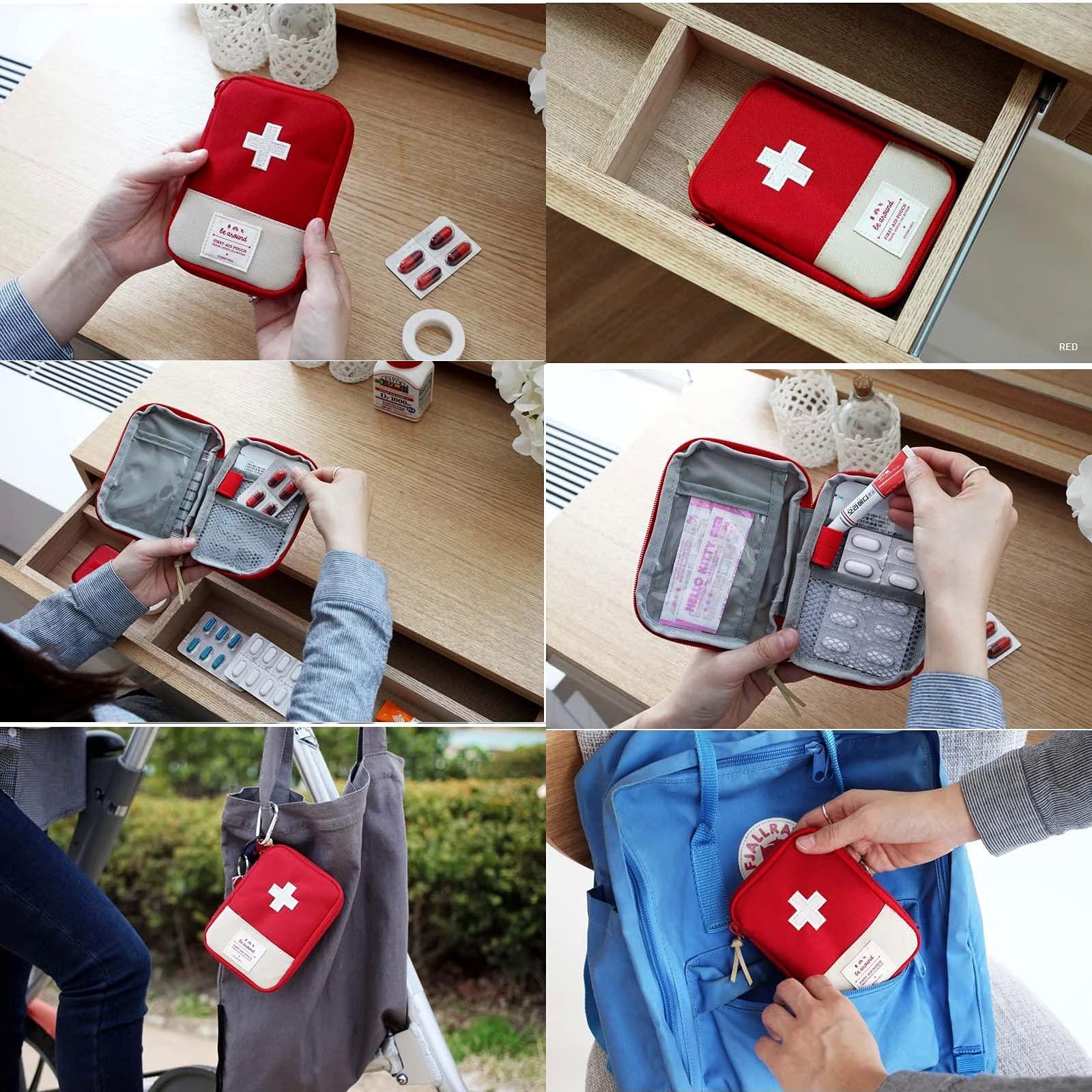 Túi y tế mini, 2 máy tính di động Sơ cứu Túi sơ cứu trống rỗng để làm việc cho công việc, trường học, khu cắm trại ngoài trời, đi bộ đường dài, ba lô và đi bộ