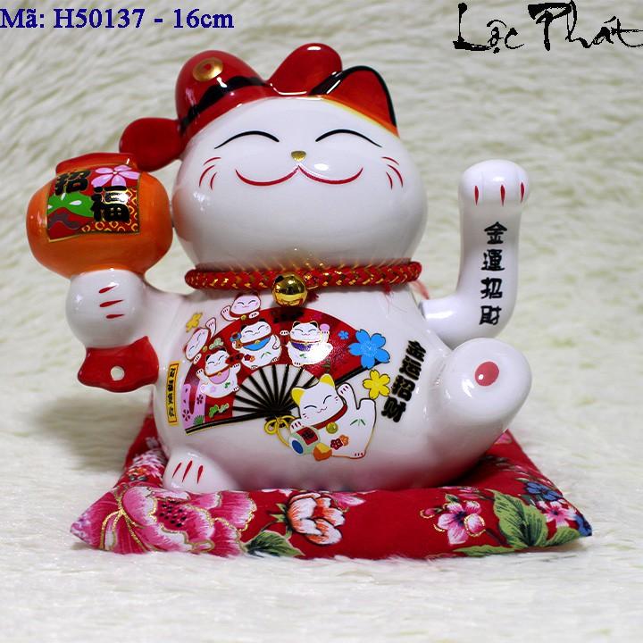 Mèo thần tài vẫy tay - cao 16 - 18cm