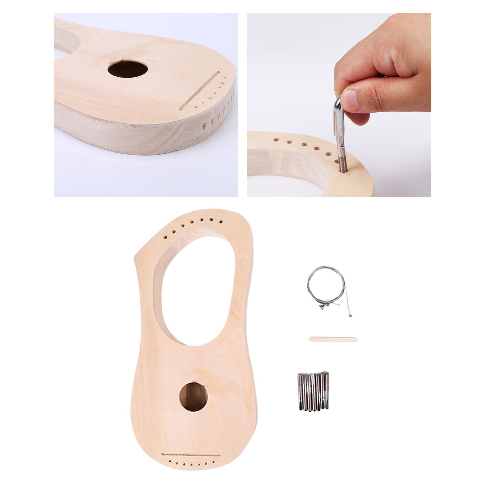 Harp 7 String DIY set, 7 Metal Strings Lyre, Ancient Style Comfortable Grip Easy to Clean DIY 7 String DIY set, for for Kids and Adults