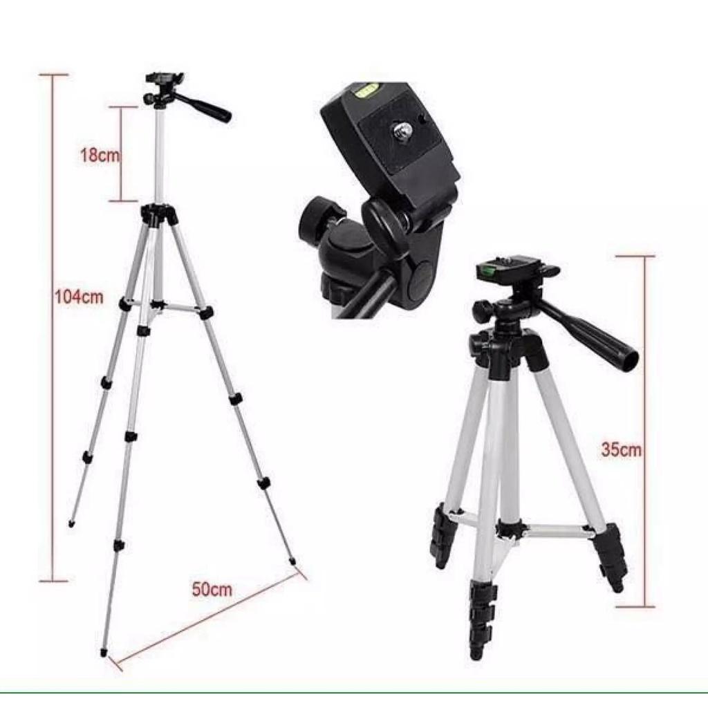 Gậy 3 chân chụp hình máy ảnh, điện thoại Tripod TF - 3110, Tripod chụp ảnh livetream, Chân đế điện thoại quay tiktok