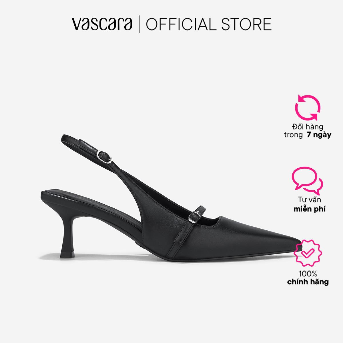 Vascara Giày Bít Mũi Slingback Nhấn Quai Buckle - BMN 0702