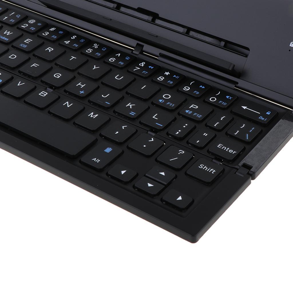 Foldable Tri-fold Bluetooth Keyboard Triple Wireless For PC Folding Black