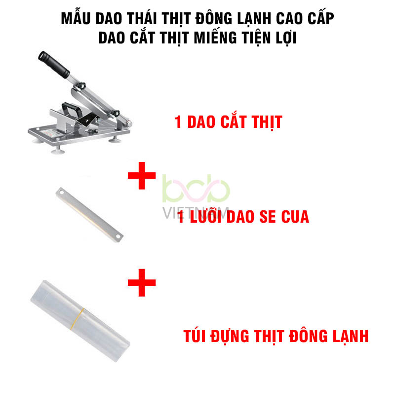 Dao Cắt Thái Thịt Đông Lạnh Có Thể Điều Chỉnh Độ Dày Của Thịt, Có Thanh Cố Định Khối Thịt Tiện Lợi Và Đa Năng