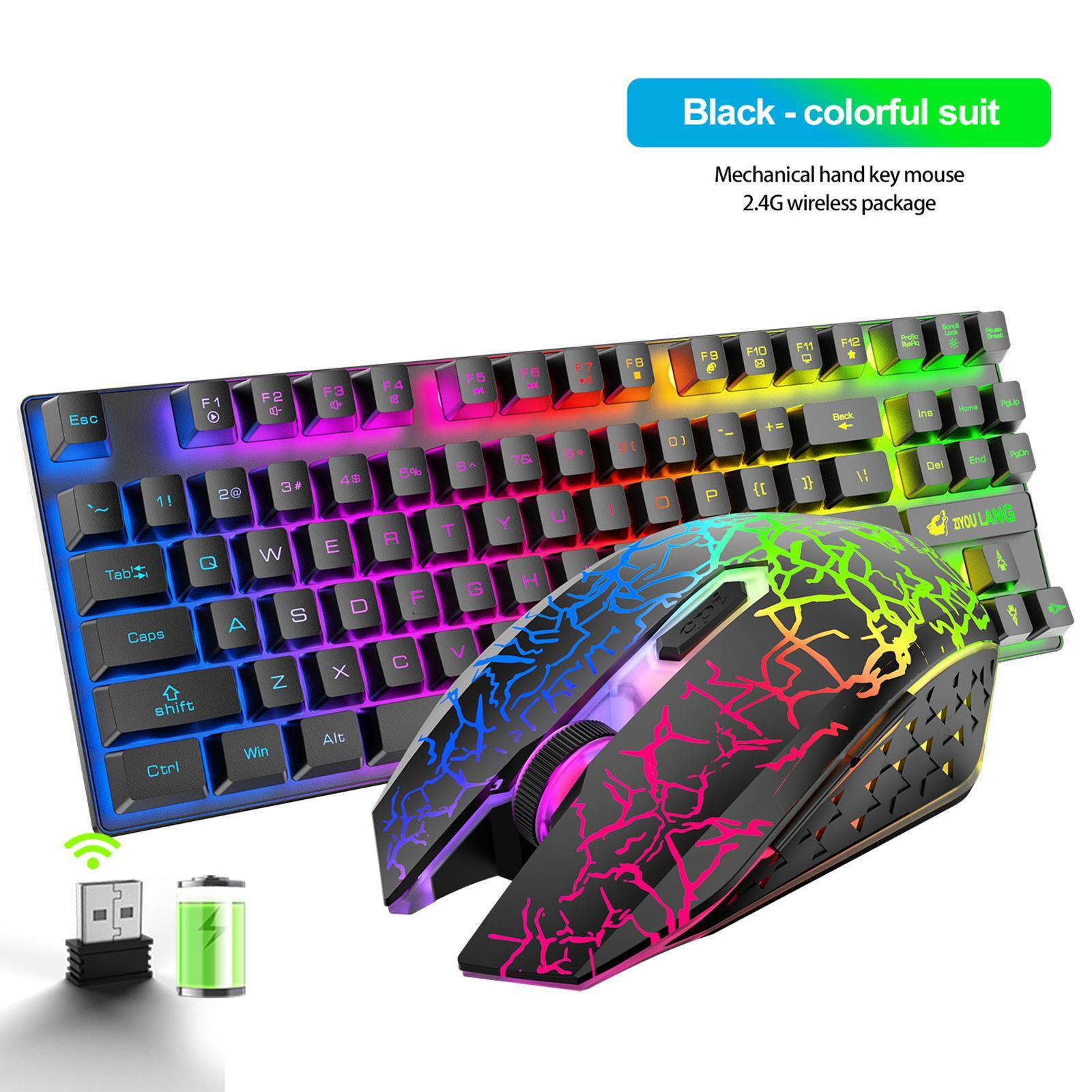 Gaming Wireless RGB Backlit Keyboard and Mouse Combo 2400dpi