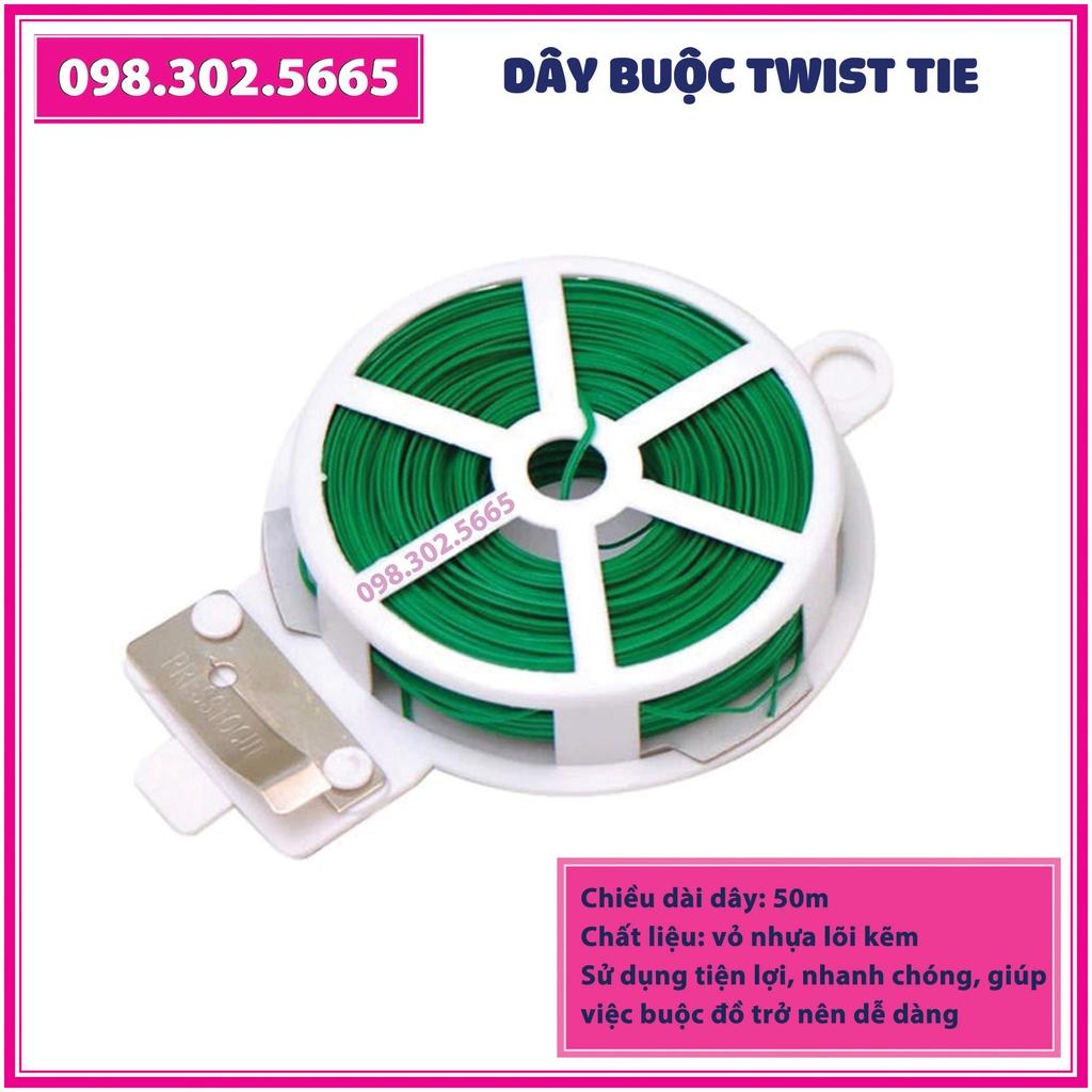 Cuộn dây buộc đồ đa năng Twist Tie GX-001, 50m (Dây nhựa, lõi kẽm)