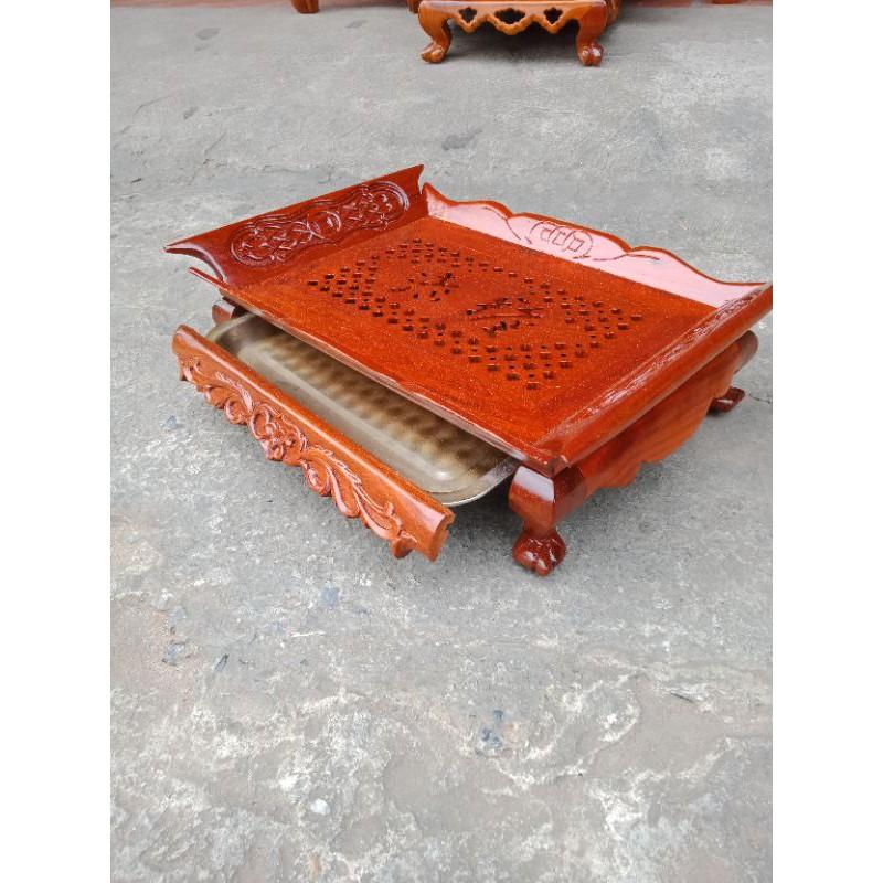 Khay trà thuyền gỗ hương