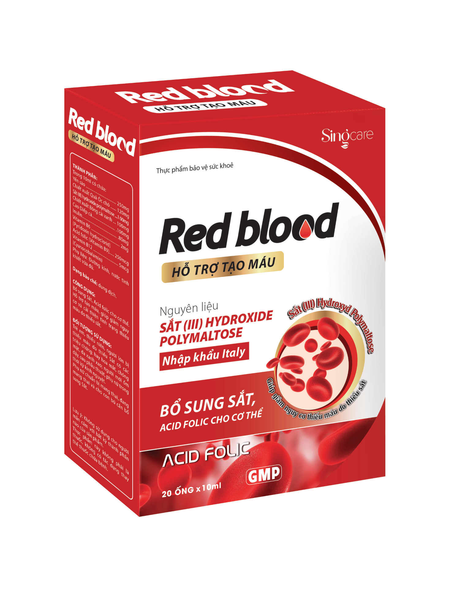 Red Blood - Bổ sung sắt, Acid folic cho cơ thể. Hỗ trợ tạo máu, giúp giảm nguy cơ và cải thiện tình trạng thiếu máu