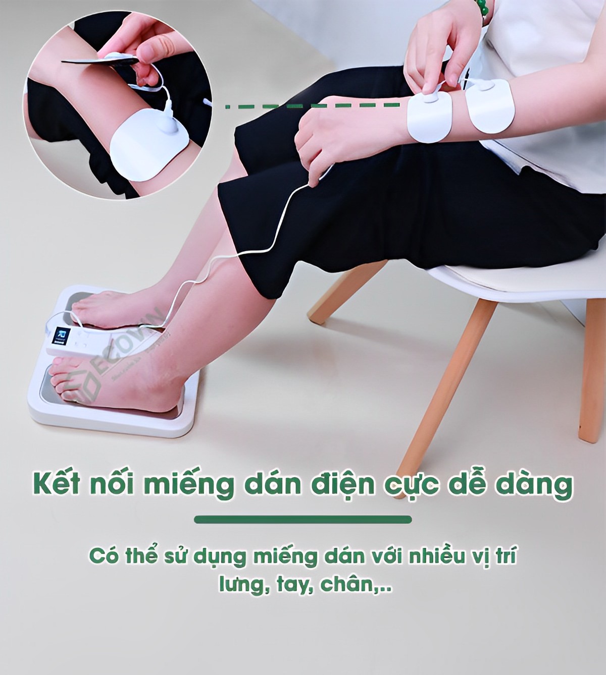 Máy massage chân EMS,thảm massage chân xung điện có kèm 2 miếng dán xung điện, máy massage bàn chân xung điện EMS HM-C6 giảm đau mỏi, tê bì,lưu thông khí huyết