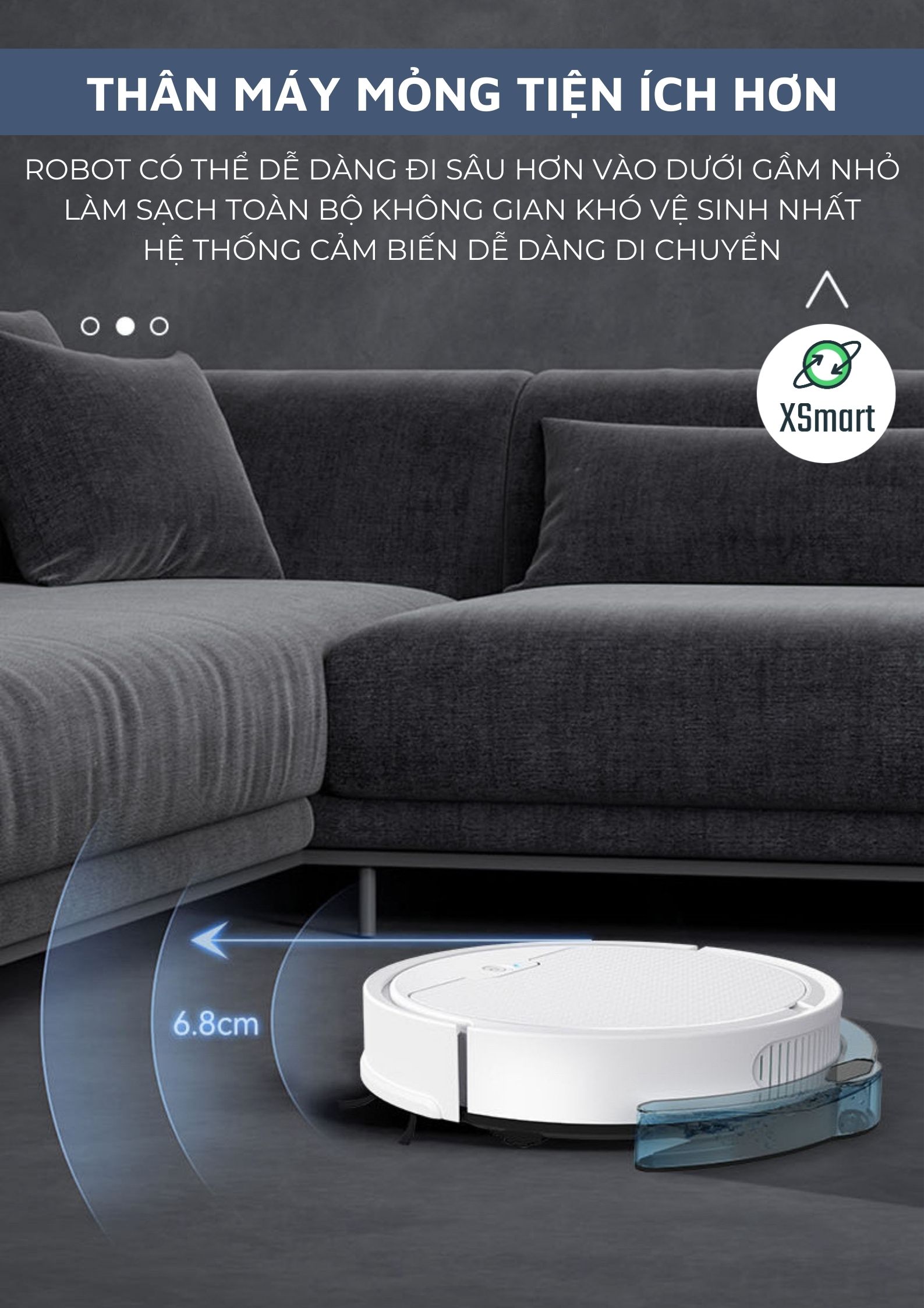 Robot Hút Bụi Lau Nhà Thông Minh 8S-MAX Cao Cấp 2023 Kết Nối App Điều Khiển Có Hộp Nước Riêng Pin Sạc Cảm Biến Chống Rơi-Hàng Chính Hãng