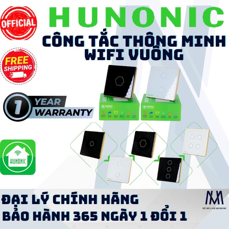 Công Tắc Cảm Ứng Hunonic Wifi Mặt Vuông, Điều Khiển Mọi Thiết Bị Từ Xa Qua Điện Thoại Và Giọng Nói