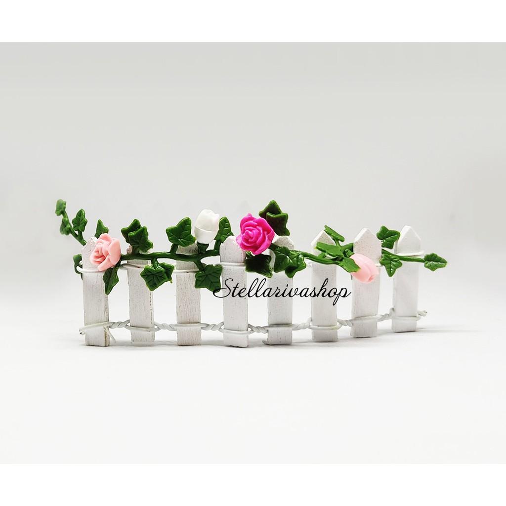 Mô hình Dây leo hoa hồng mini trang trí nhà búp bê DIY quà tặng trang trí