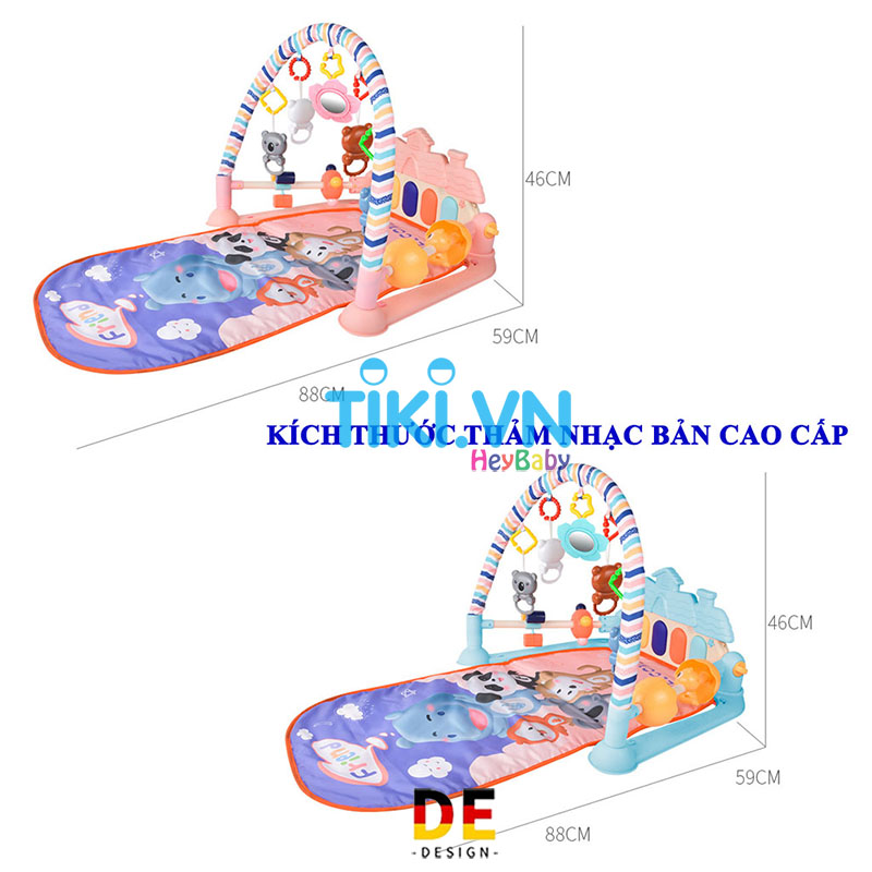 [Voucher 15k] Thảm Nhạc Nằm Chơi Cho Bé Mẫu Mới Cao Cấp, Có Bàn Nhạc Đèn Piano Nhấp Nháy, Bé Rất Thích Thú