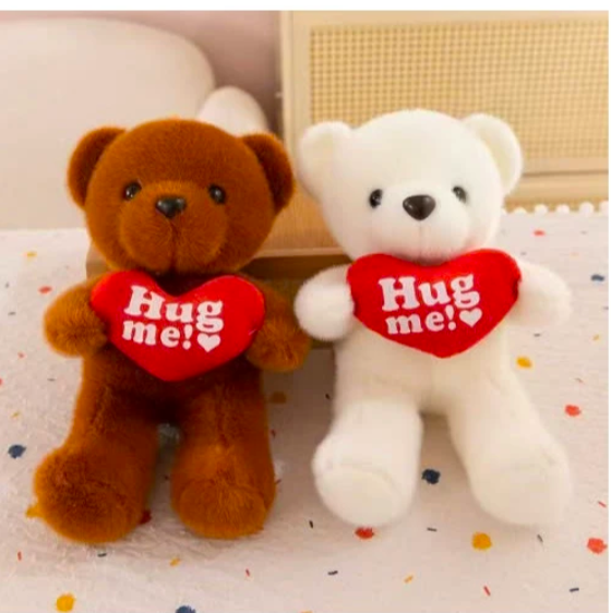 Thú nhồi bông teddy ôm tim hugme đáng yêu - Size 28cm - Quà tặng gấu Teddy lông mịn size mini cho bé