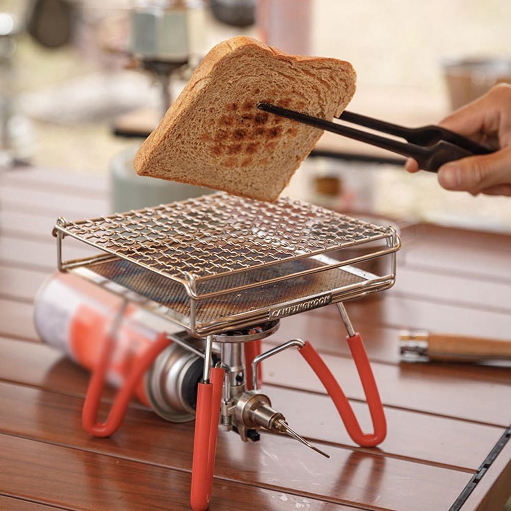 CAMPINGMOON Portable StoveTop Grill Net Mini Foldable Furnace Grill Rack Barbecue Toast Baking Holder Heating Bracket
