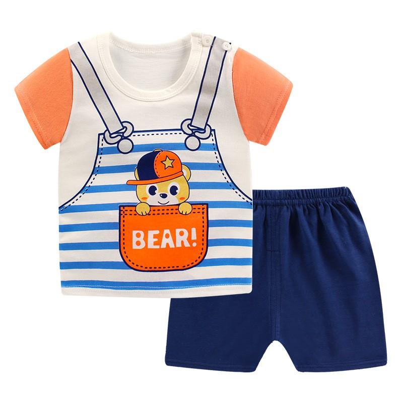 Bộ cộc tay giá rẻ hàng quảng châu chất liệu cotton siêu mát cho bé từ 7kg đến 18kg