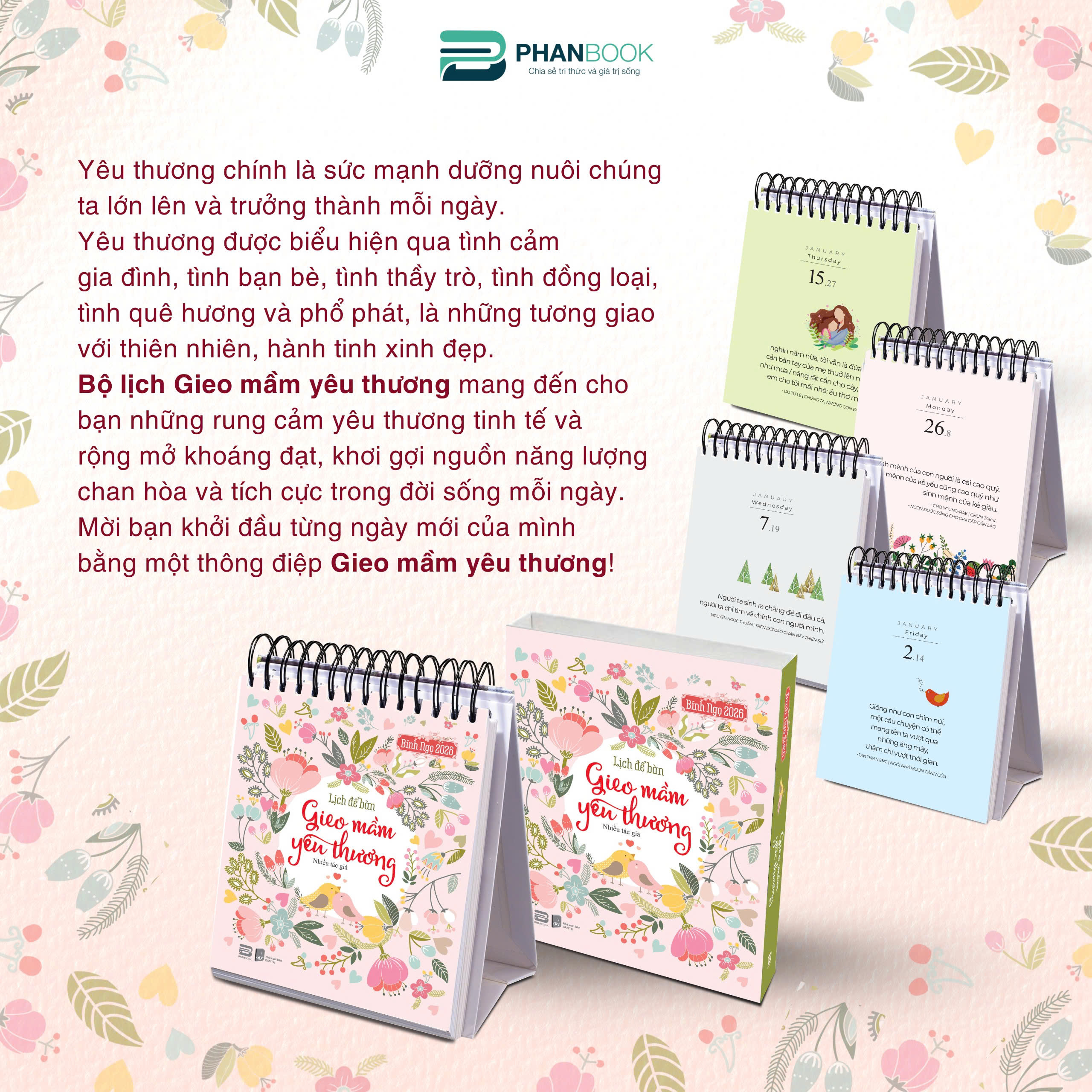 Lịch Bàn 2026 - 365 Ngày Gieo Mầm Yêu Thương - Nhiều Tác Giả