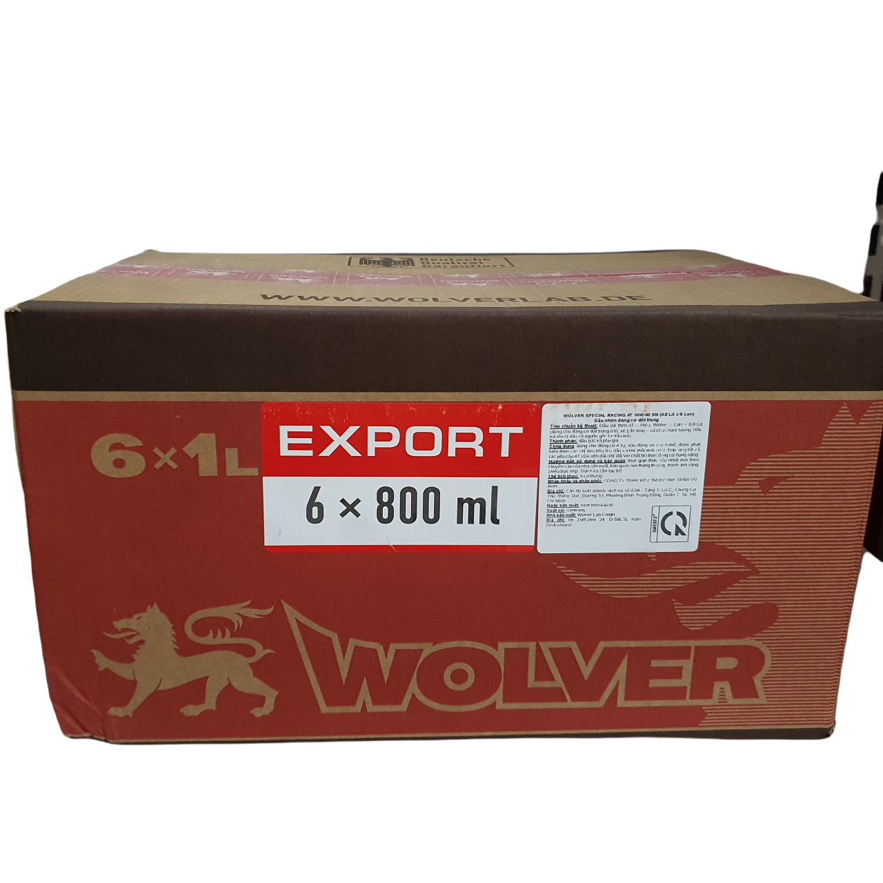 Thùng 6 lon nhớt xe tay ga tổng hợp cao cấp Wolver Special Racing 10w30 800ML nhập khẩu Đức