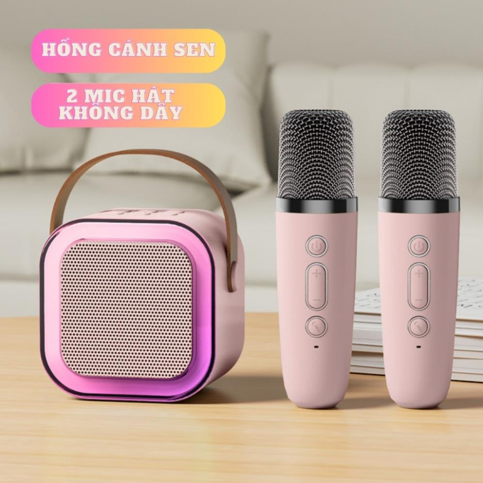 Loa Bluetooth K12 Kèm 2 Micro Không Dây Hát Karaoke Tại Nhà, Âm Thanh Hay Bass Cực Chuẩn Thiết Kế Di Động Công Suất Lớn Thiết Kế Nhỏ Gọn,Có Thể Thay Đổi Giọng,Tiện Lợi - Giao Màu Ngẫu Nhiên Hàng Nhập Khẩu