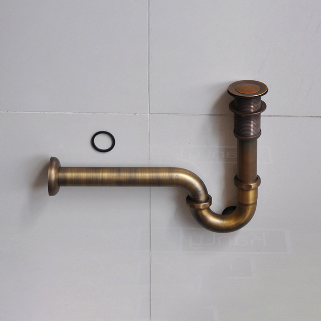 Ống thoát nước, co P, bộ xả lavabo bằng đồng GCP06