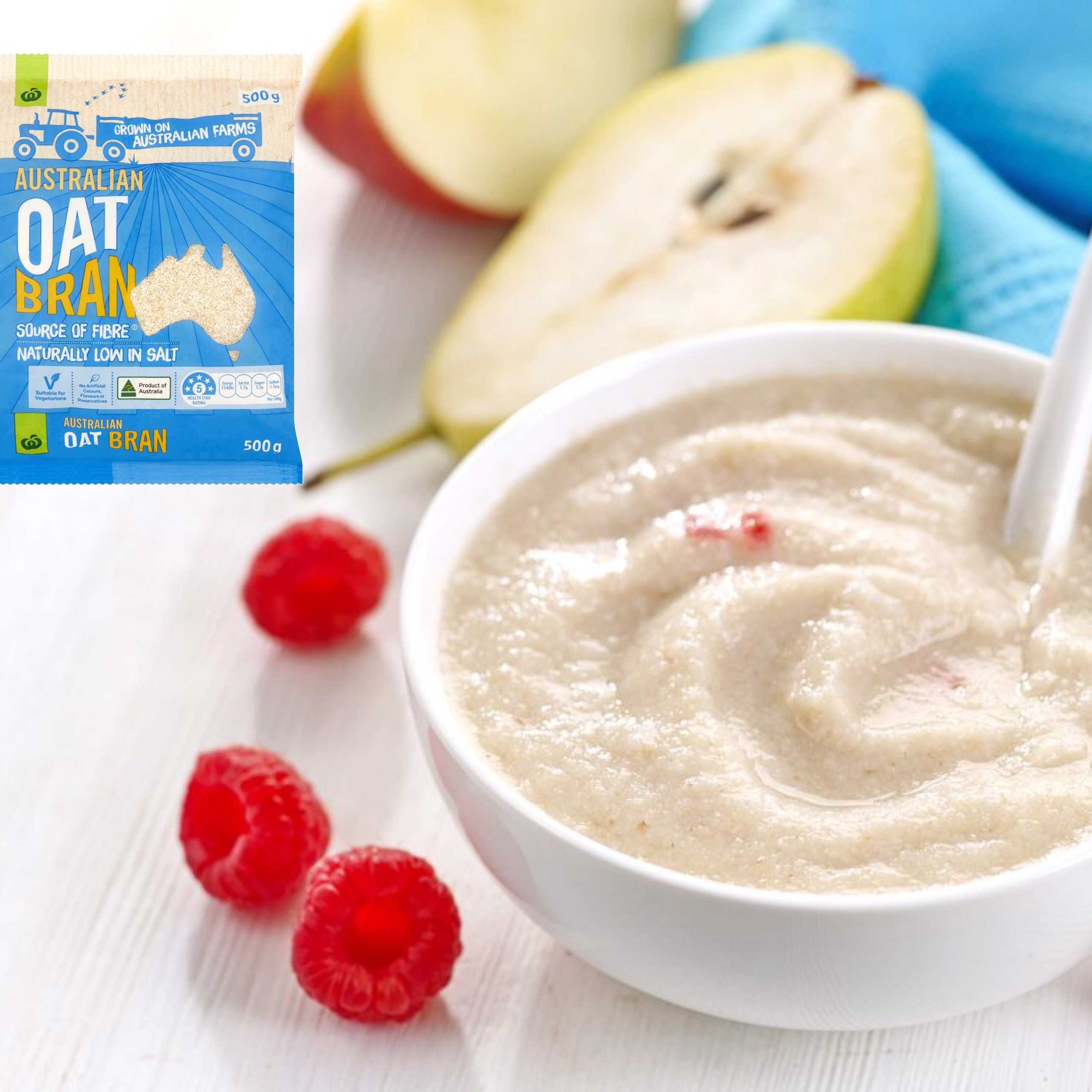 Yến Mạch Ăn Liền Woolworths Oat Bran - Phù Hợp Ăn kiêng, Giúp Giảm Cân, Giảm Cholesterol Trong Máu, Kiểm Soát Đường Máu, Tăng Cường Miễn Dịch - Bịch 500gr