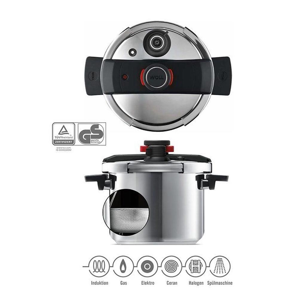 Nồi Áp Suất Đa Năng Woll Pressure Pro, Size 22cm, Dung Tích 6L, Chất Liệu Thép Không Gỉ, Tiết Kiệm Năng Lượng, Nhập Đức