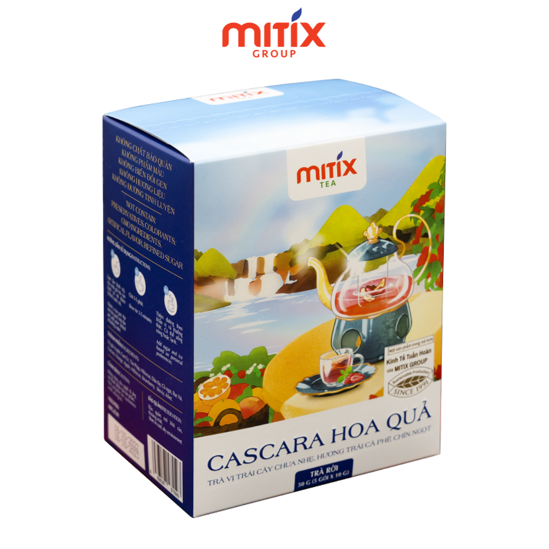 Trà Cascara Mitix hoa quả hộp 50gr, đẹp dáng sáng da, thanh lọc cơ thể