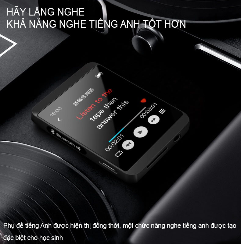 Máy Nghe Nhạc MP3 Màn Hình Cảm Ứng Bluetooth Ruizu M5 Bộ Nhớ Trong 8GB - Hàng Chính Hãng