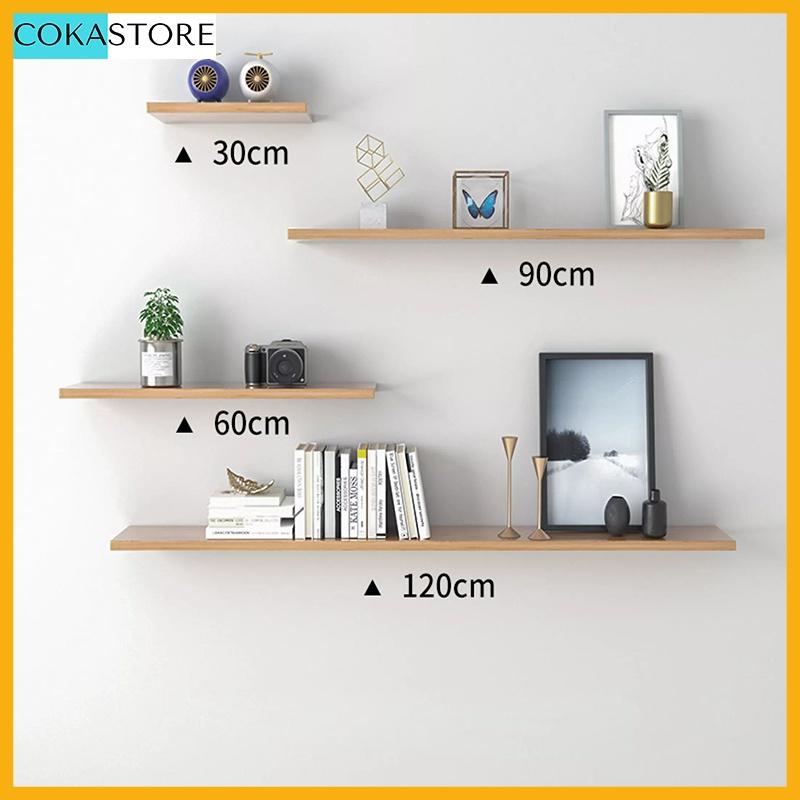 Kệ Gỗ Trang Trí Treo Tường Thanh Ngang Từ 20 đến 60cm x 15cm Lõi Xanh Chống Ẩm - Kèm Phụ Kiện Và Hướng Dẫn