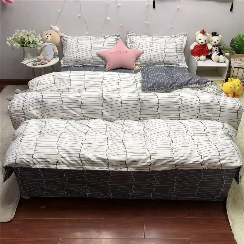 BỘ CHĂN GA GỐI POLY COTTON KẺ TĂM