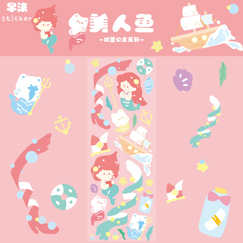 Tấm sticker Công chúa đáng yêu trang trí sổ tay M799