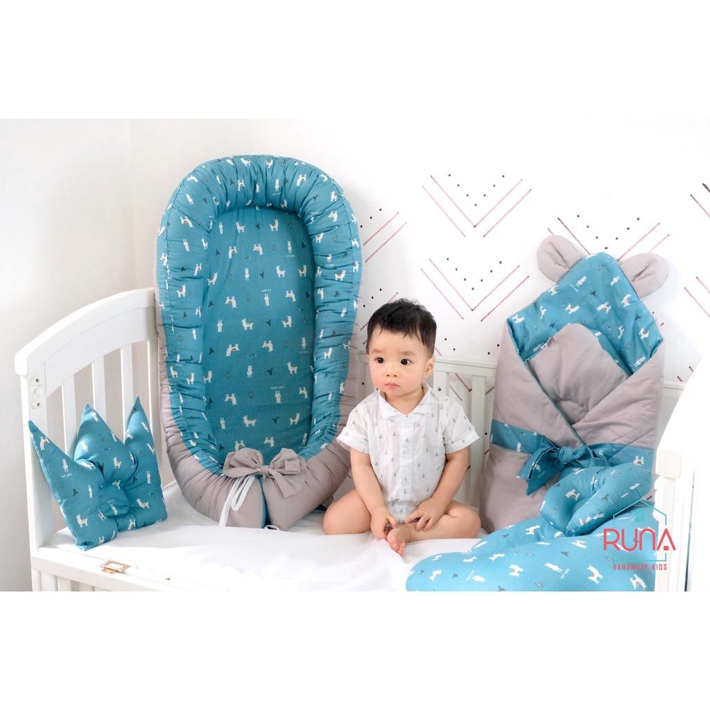 Nôi vải ngủ chung giường cho bé RUNA KIDS chất liệu vải Satin cao cấp mềm mịn thoáng mát an toàn cho da bé