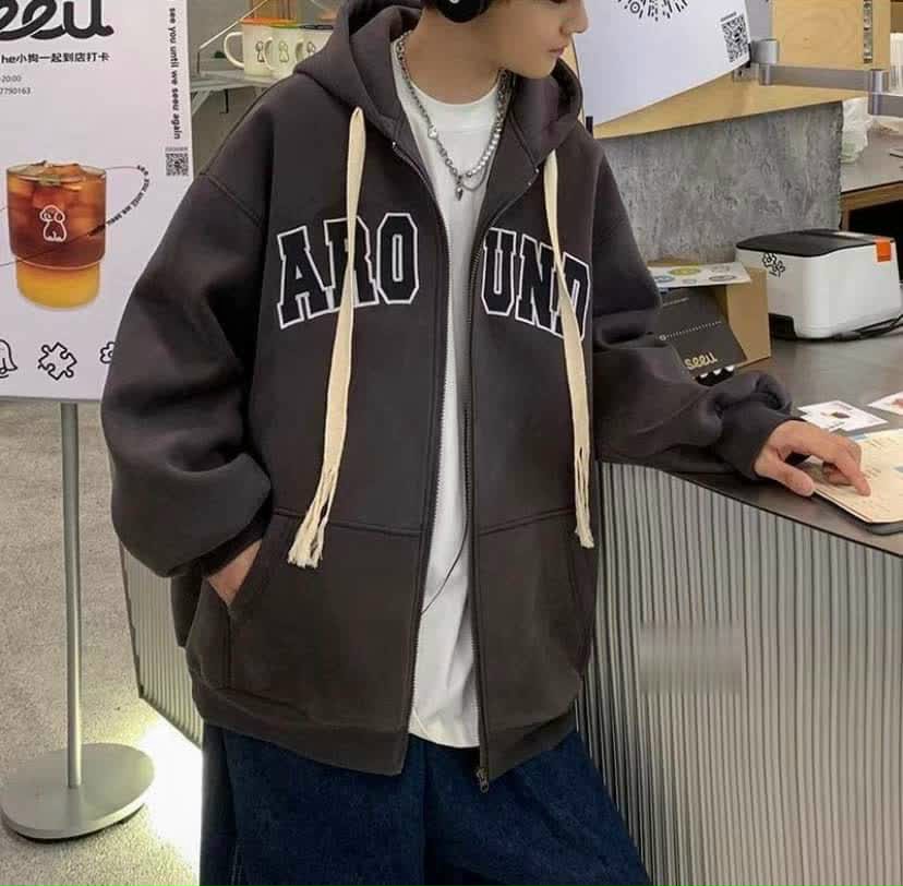 Áo Khoác Nỉ Hoodie In Around Form Unisex Nam Nữ Mặc Cặp Cực Xinh️Áo Hoodies Zip Kéo Khoá Unisex