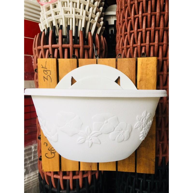 Combo 5 Chậu Nhựa Ốp Tường, Treo Tường + vĩ lót đáy chậu