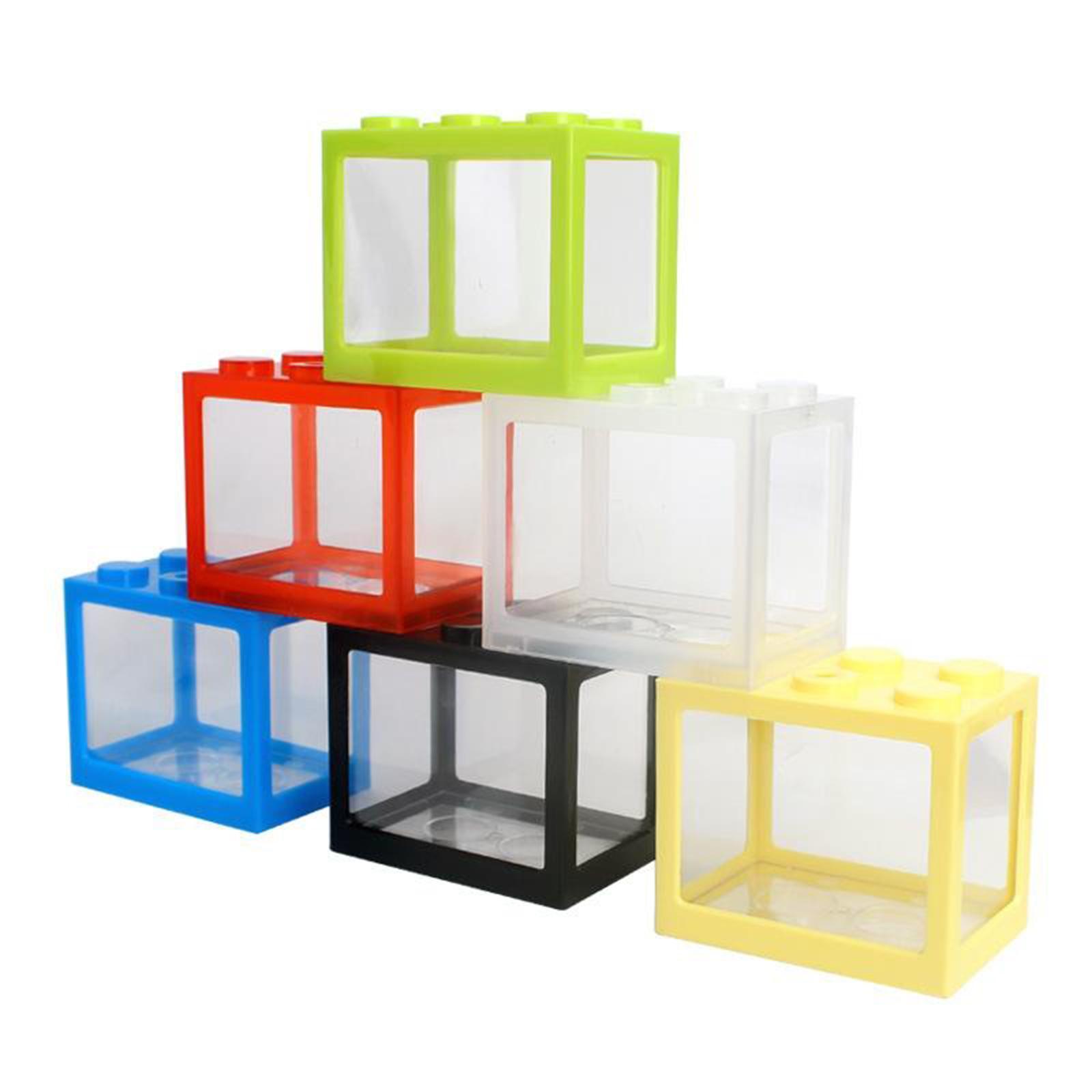 2 Pieces Aquarium Fish Tank Mini Building Blocks Spider Box Home Decor black