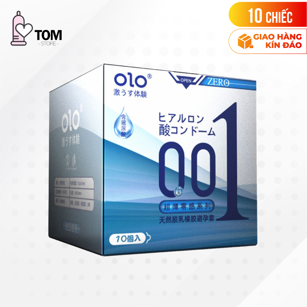 [Hộp 10 cái] Bao cao su OLO 0.01 Zero Blue - Siêu mỏng, nhiều gel