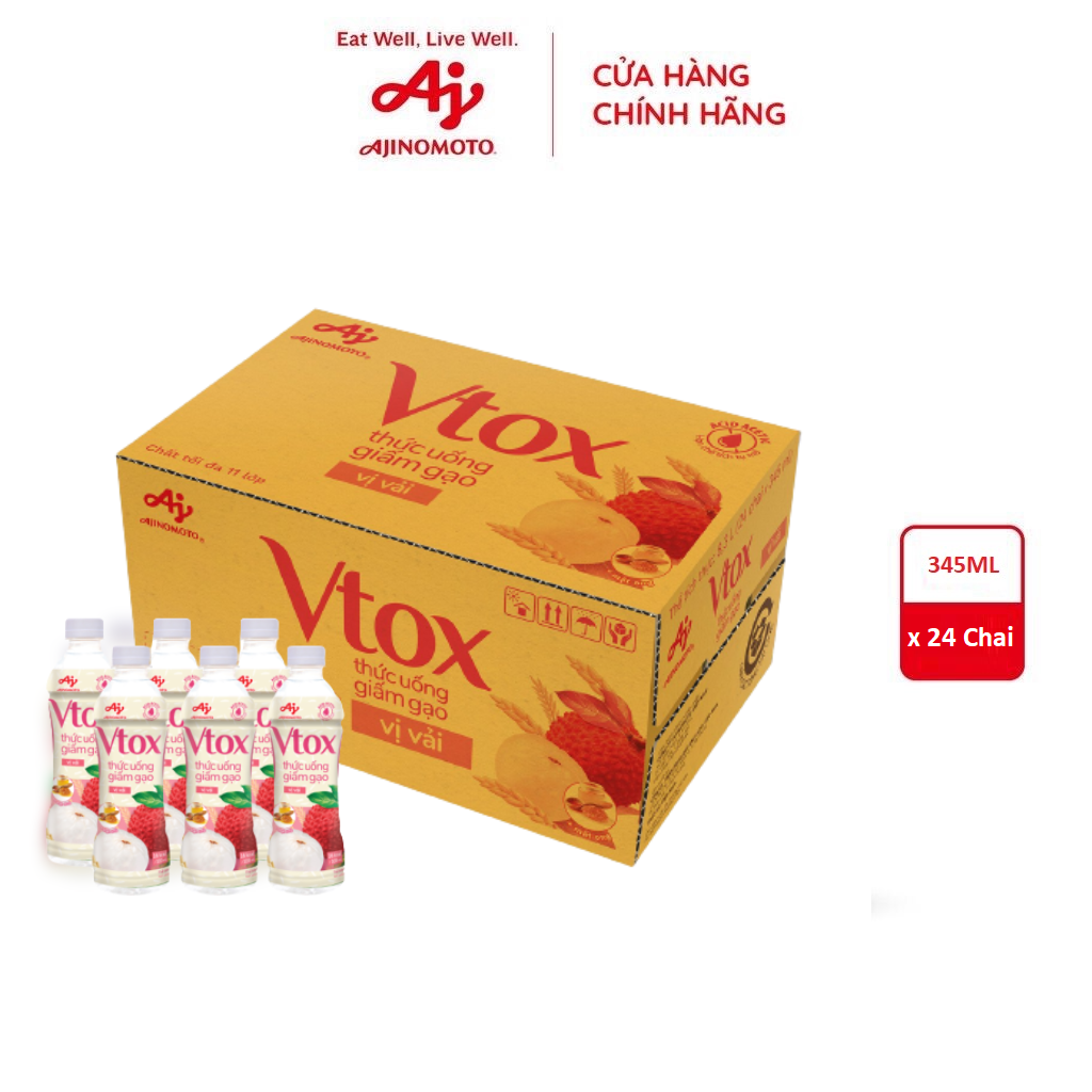 Thùng Thức uống giấm gạo Vtox - Vị Vải