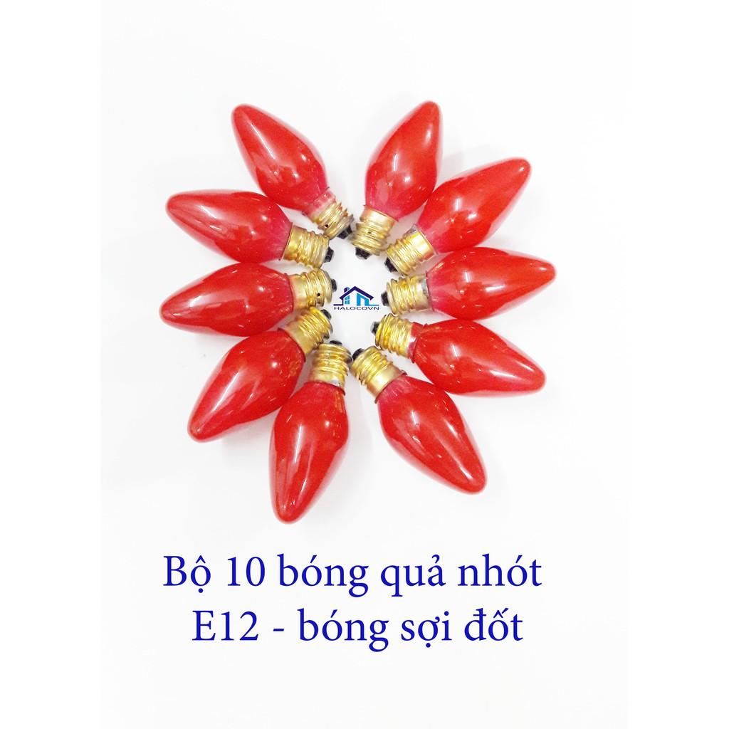 Bộ 10 bóng đèn quả nhót - E12 sợi đốt