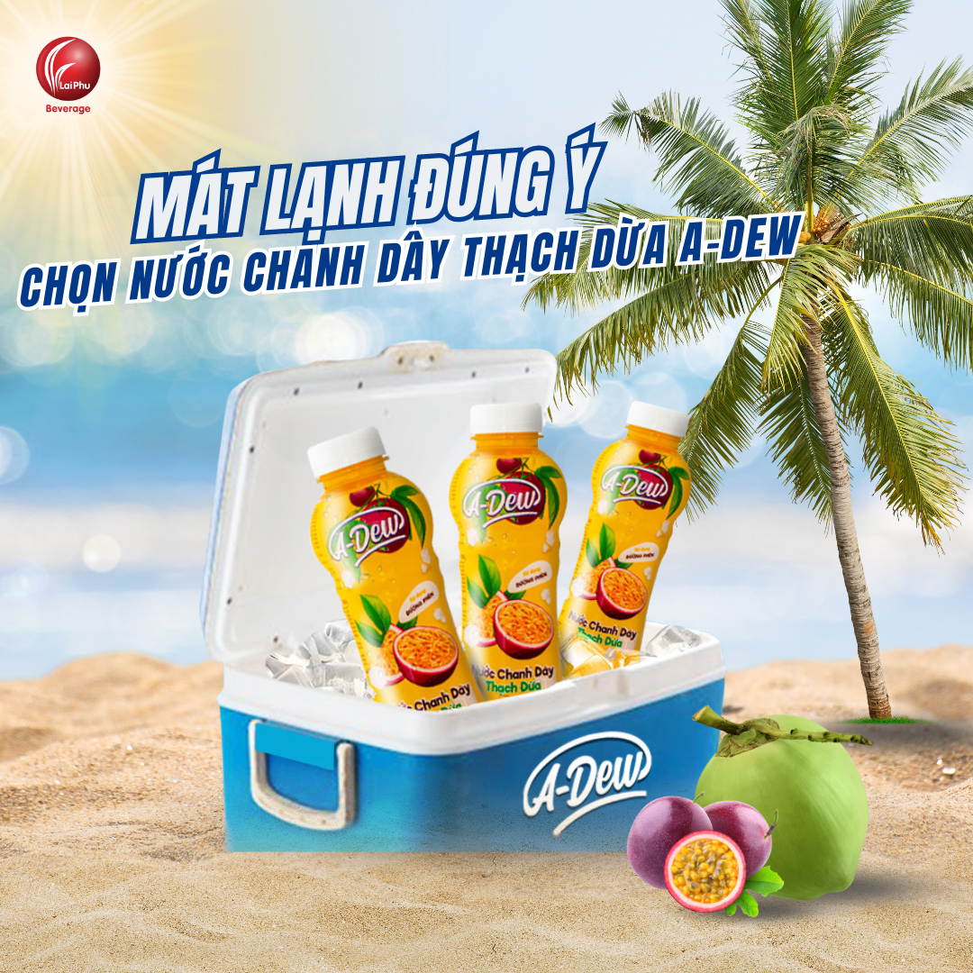 Nước Chanh Dây Thạch Dừa A Dew 450ml  - Lốc 6 Chai
