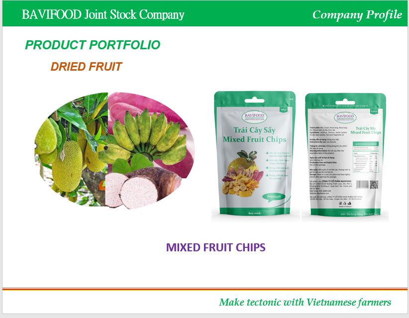 Trái Cây Sấy Chân Không (Mixed Fruit Chips), Giòn Xốp Tự Nhiên – BAVIFOOD, Khối Lượng: 100 grs (gói = 100 grs) – Premium